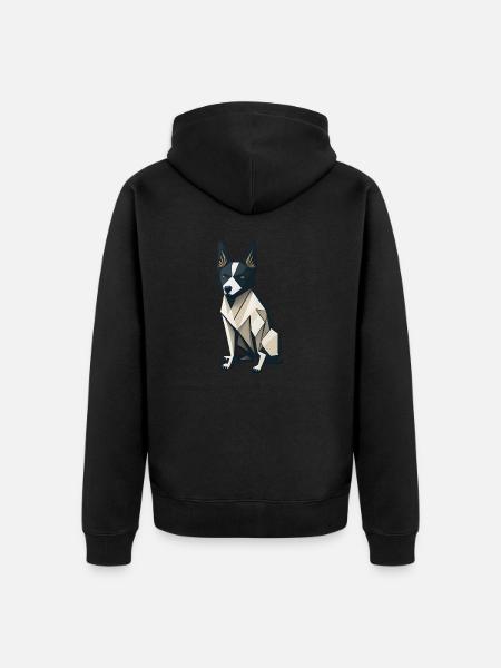 Polygon Dog - Unisex Premium Organic Zip Hoodie - black