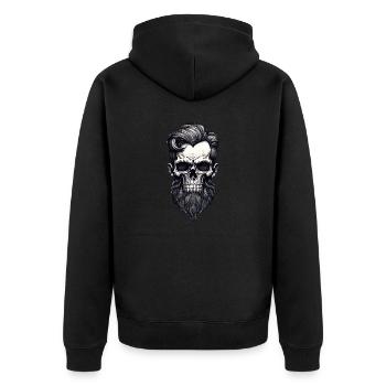 Rockabilly Skull Man avec Barbe Noir Blanc - Veste à capuche bio Premium Unisexe - noir - Dos - Nico (187cm)