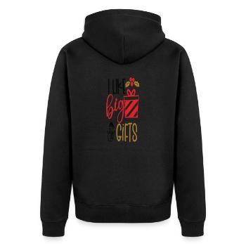 I like big Gifts - Unisex Premium Bio Zip Hoodie - Schwarz - Hinten - Nico (187cm)