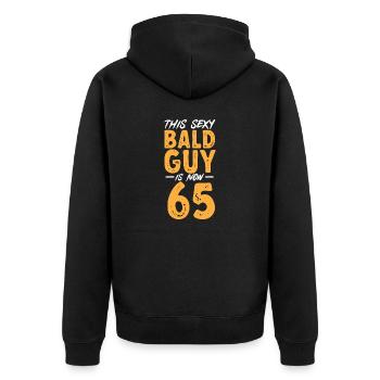 Bald Head Baldness Beard Bald Head - Unisex Premium Organic Zip Hoodie - black - Back - Nico (187cm)