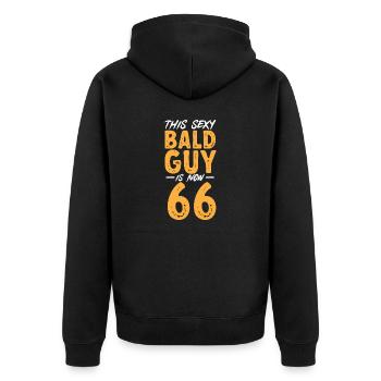 Bald Head Baldness Beard Bald Head - Unisex Premium Organic Zip Hoodie - black - Back - Nico (187cm)