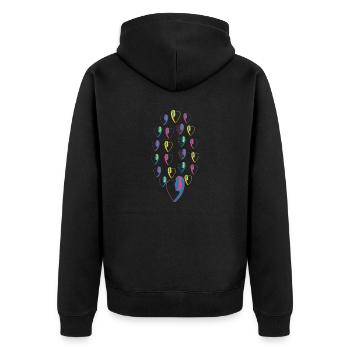 Rêves du coeur d'un homme amoureux. - Veste à capuche bio Premium Unisexe - noir - Dos - Nico (187cm)