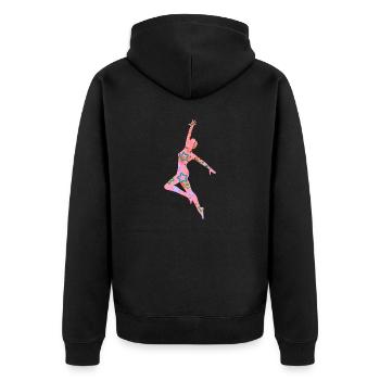 dancer, dancing, illustration, dancer,stars - Unisex Premium Organic Zip Hoodie - black - Back - Nico (187cm)