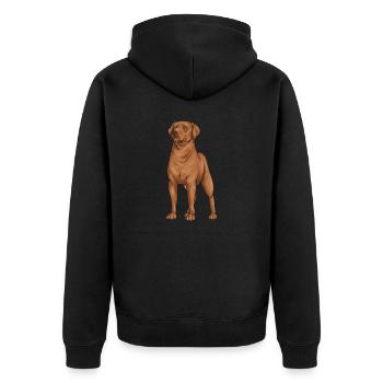 Fuchsroter Labrador Retriever Fox Red Labrador - Unisex Premium Organic Zip Hoodie - black - Back - Nico (187cm)