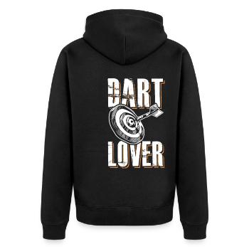 dart liebe - Unisex Premium Bio Zip Hoodie - Schwarz - Hinten - Nico (187cm)
