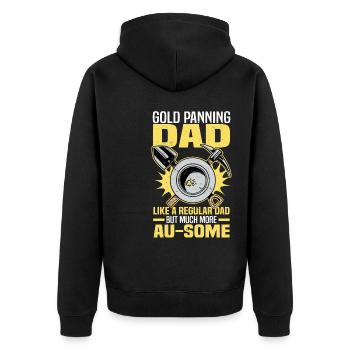 Dictons d’orpaillage | Dons d’or miniers d’or - Veste à capuche bio Premium Unisexe - noir - Dos - Nico (187cm)