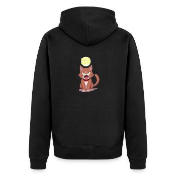J’adore chat en colère anime Photo - Veste à capuche bio Premium Unisexe - noir - Dos - Nico (187cm)