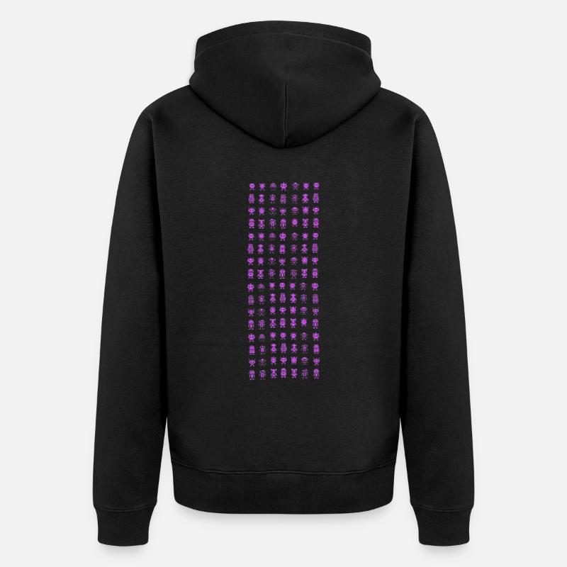 Robot Pattern Robot Pattern - Unisex Premium Organic Zip Hoodie - black