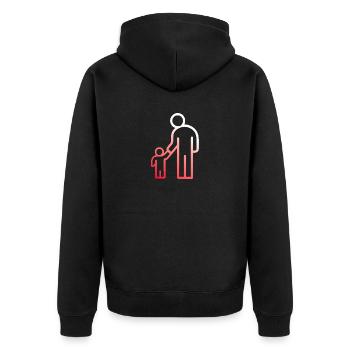 Papa Santa Papua Humor Witz Geschenk G - Unisex Premium Bio Zip Hoodie - Schwarz - Hinten - Nico (187cm)