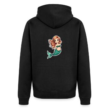 Mermaid Fantasy Illustration - Unisex Premium Organic Zip Hoodie - black - Back - Nico (187cm)