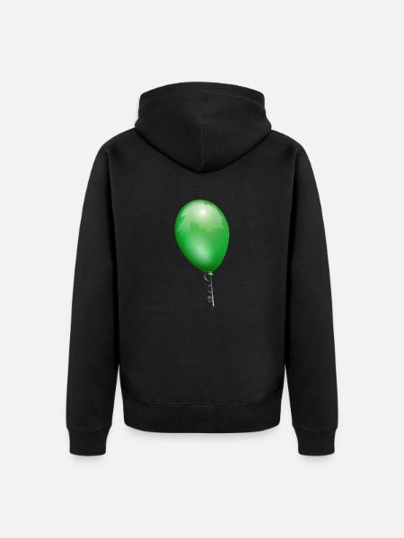 Ballon grün - Unisex Premium Bio Zip Hoodie - Schwarz