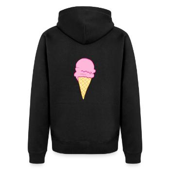 ice creme - Unisex Premium Bio Zip Hoodie - Schwarz - Hinten - Nico (187cm)