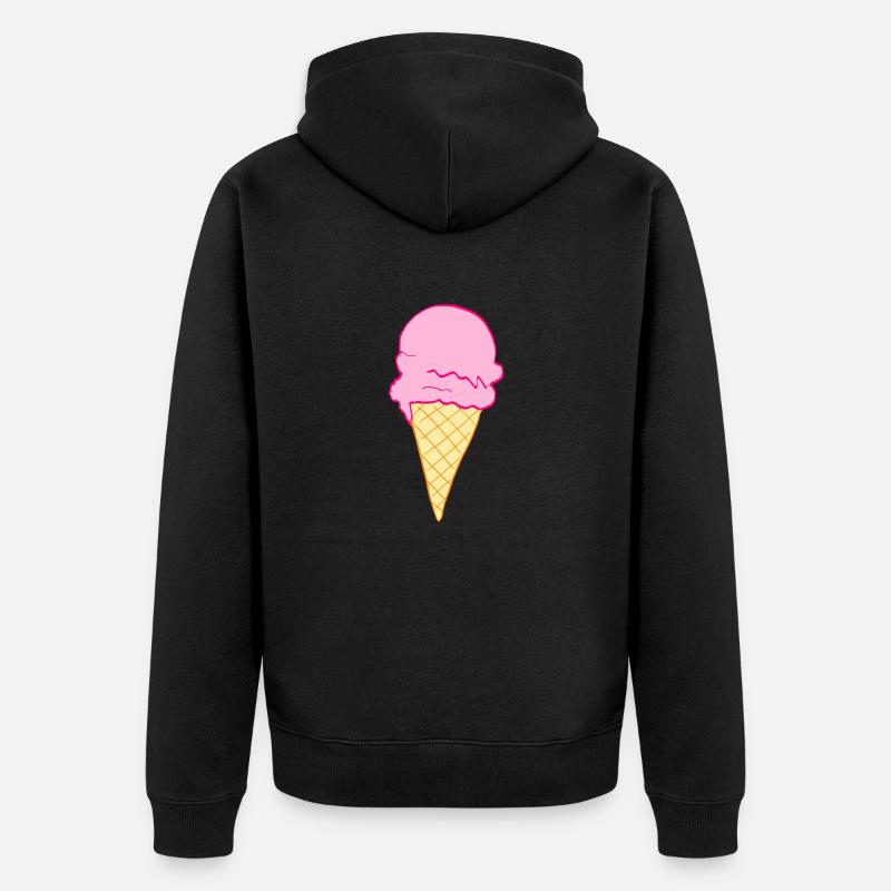 ice cream glace - Veste à capuche bio Premium Unisexe - noir