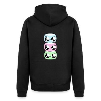 Kawaii marshmallows - Unisex Premium Organic Zip Hoodie - black - Back - Nico (187cm)