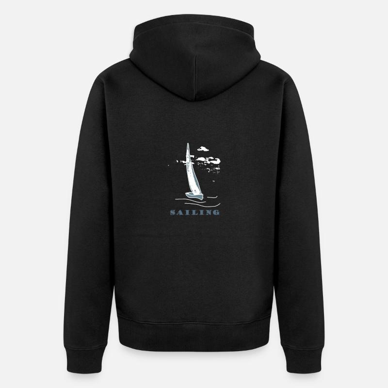 Voilier,Mer,cadeau,cool,trend - Veste à capuche bio Premium Unisexe - noir