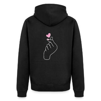 Kpop Korea K-Pop coeur - Veste à capuche bio Premium Unisexe - noir - Dos - Nico (187cm)