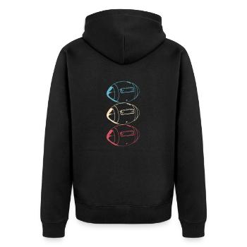 Amerikanischer Football amerikanisch Vektor Stolz - Unisex Premium Bio Zip Hoodie - Schwarz - Hinten - Nico (187cm)