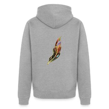Feather - Unisex Premium Organic Zip Hoodie - heather grey - Back - Nico (187cm)