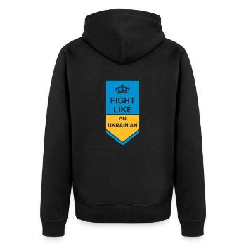 se battre comme citation des ukrainiens - Veste à capuche bio Premium Unisexe - noir - Dos - Nico (187cm)