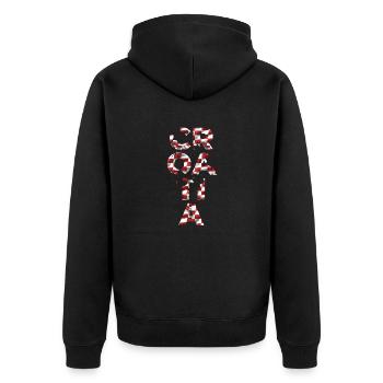 Kroatien Kroatien Hrvatska Kroaten vatreni kuna hrv - Unisex Premium Bio Zip Hoodie - Schwarz - Hinten - Nico (187cm)