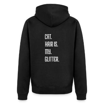 Chat Persan Noir Animal Animal Amour Heureux - Veste à capuche bio Premium Unisexe - noir - Dos - Nico (187cm)