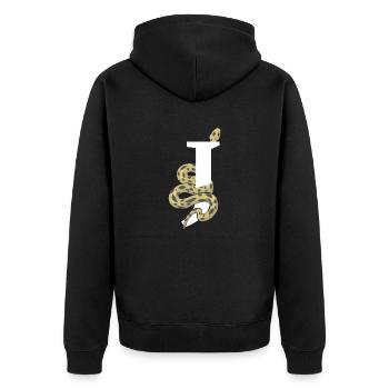 Letter j snake - Unisex Premium Organic Zip Hoodie - black - Back - Nico (187cm)