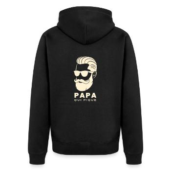 PAPA QUI PIQUE 2 - Veste à capuche bio Premium Unisexe - noir - Dos - Nico (187cm)