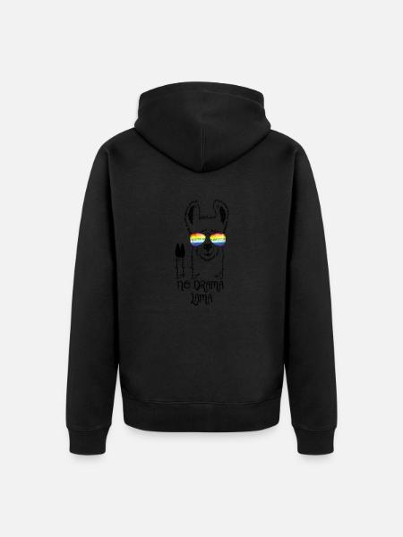 No Drama Lama - Unisex Premium Organic Zip Hoodie - black