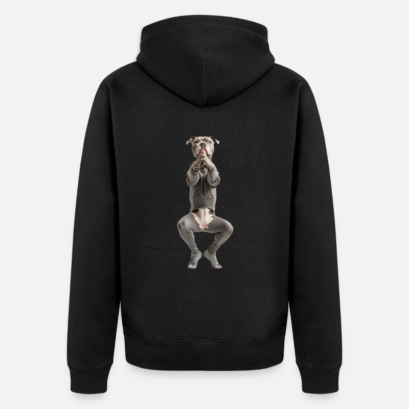 Amerikanischer Pitbull Terrier - Unisex Premium Bio Zip Hoodie - Schwarz
