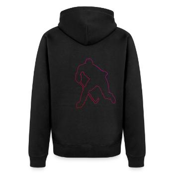 Joueuse de hockey sur glace féminin Jeux de hockey sur glace - Veste à capuche bio Premium Unisexe - noir - Dos - Nico (187cm)