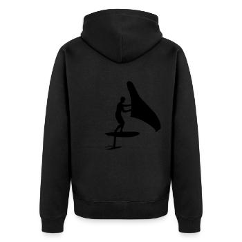 hydroptère wingsurfen wingfoil Women foilwing - Veste à capuche bio Premium Unisexe - noir - Dos - Nico (187cm)