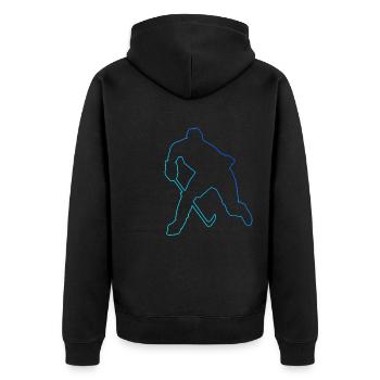 Ice Hockey player Eishockey spielen Damen - Unisex Premium Organic Zip Hoodie - black - Back - Nico (187cm)
