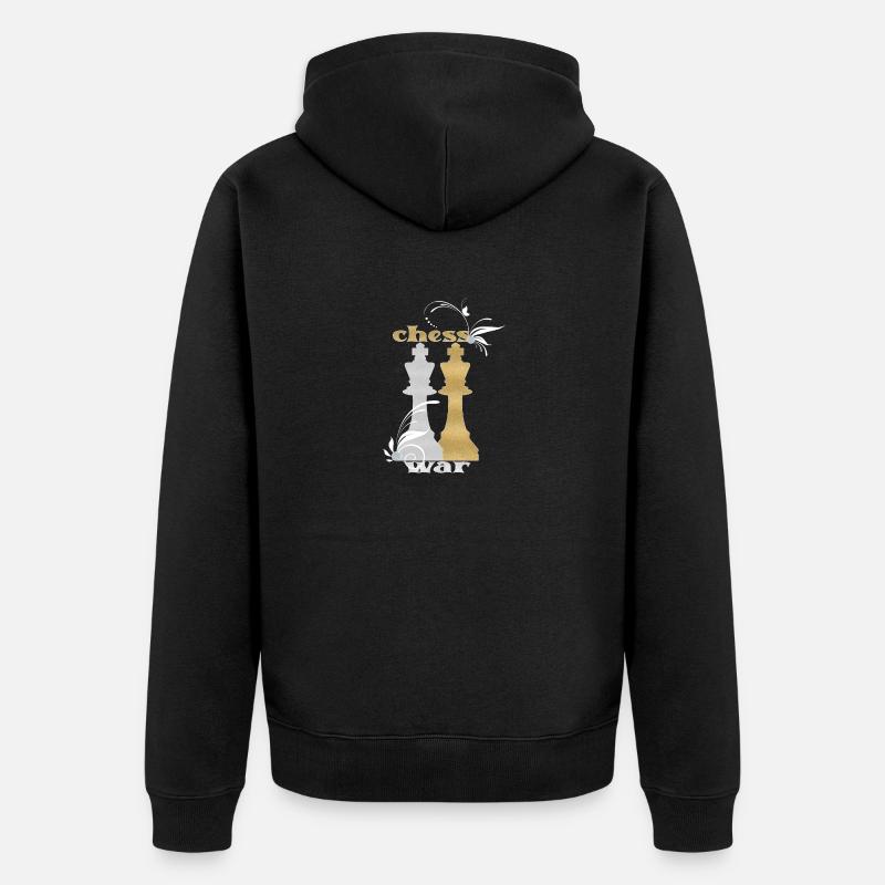 Échecs, Roi - Veste à capuche bio Premium Unisexe - noir