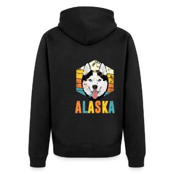 Sled dogs and sledding - Unisex Premium Organic Zip Hoodie - black - Back - Nico (187cm)