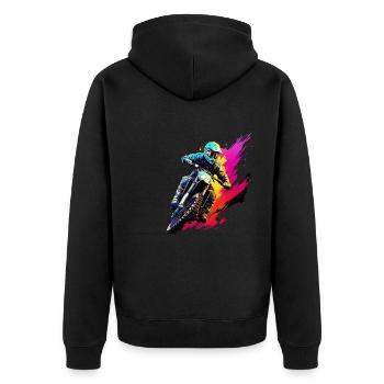 Motocross - Veste à capuche bio Premium Unisexe - noir - Dos - Nico (187cm)