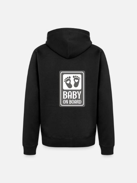 Baby on board - Unisex Premium Organic Zip Hoodie - black