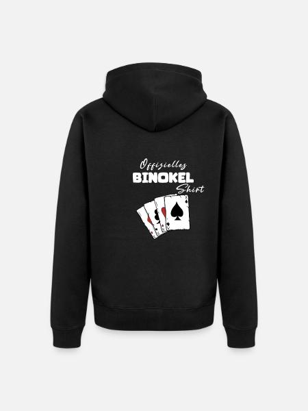 Binokel Offizielles Shirt - Unisex Premium Bio Zip Hoodie - Schwarz