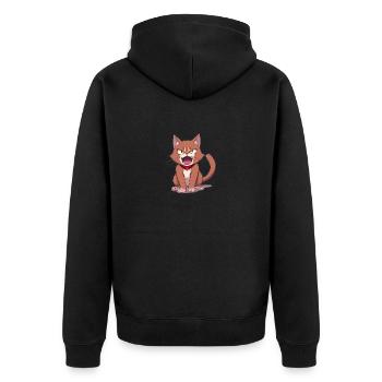 Anime Chat en colère Photo Logo - Veste à capuche bio Premium Unisexe - noir - Dos - Nico (187cm)