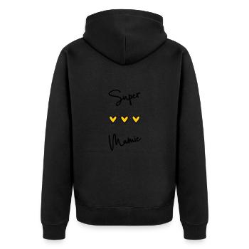 MAMIE. BONNE FÊTE MAMIE. SUPER MAMIE. FÊTE - Veste à capuche bio Premium Unisexe - noir - Dos - Nico (187cm)