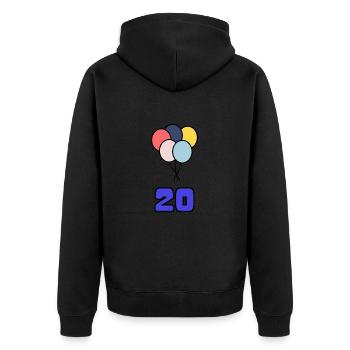 20. 20 YEARS. 20TH ANNIVERSARY. BIRTHDAY 20 YEARS. - Unisex Premium Organic Zip Hoodie - black - Back - Nico (187cm)