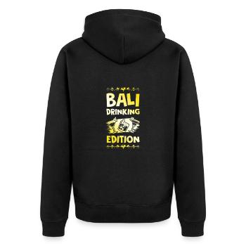 Bali Drinking Saying - Unisex Premium Organic Zip Hoodie - black - Back - Nico (187cm)