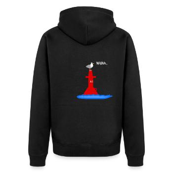 Sailor Seagull - Unisex Premium Organic Zip Hoodie - black - Back - Nico (187cm)