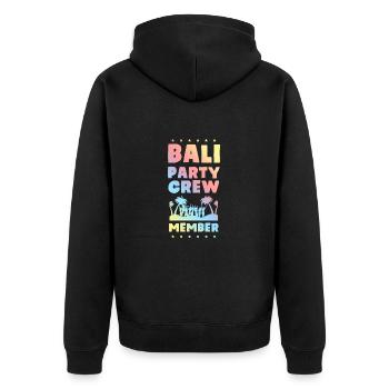 Equipe de fête à Bali - Veste à capuche bio Premium Unisexe - noir - Dos - Nico (187cm)