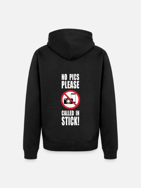 keine Bilder bitte krank melden - Unisex Premium Bio Zip Hoodie - Schwarz
