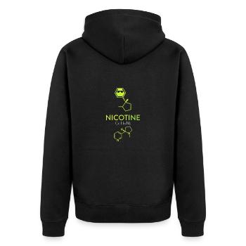 Nikotin Molekül - Chemie Element - Unisex Premium Bio Zip Hoodie - Schwarz - Hinten - Nico (187cm)