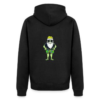 Santa Claus Holiday Santa - Unisex Premium Organic Zip Hoodie - black - Back - Nico (187cm)