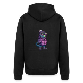 Caméléon Bande dessinée cool - Veste à capuche bio Premium Unisexe - noir - Dos - Nico (187cm)