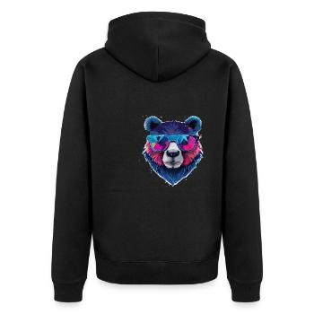 Ours,graffiti ,peinture , coloré,nerd - Veste à capuche bio Premium Unisexe - noir - Dos - Nico (187cm)