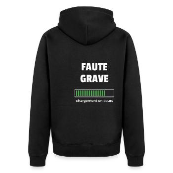 faute grave chargement en cours - Veste à capuche bio Premium Unisexe - noir - Dos - Nico (187cm)