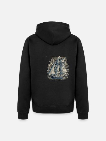 boat - Unisex Premium Organic Zip Hoodie - black